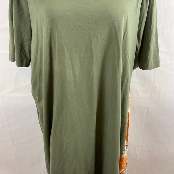 Tiny for Saturday/Sunday T-Shirt Dress XL Green Contrast Handkerchief Trim - Picture 4 of 12